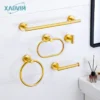 Badezimmer-Hardware-Set aus gebürstetem Gold, Handtuchhalter aus Edelstahl 304, Handtuchring, Toilettenpapierhalter, Kleiderhaken, Badezimmer-Zubehör 1