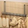 5/7 Haken Tür-Rückhaken, Metallmantel, Hut, Handtuchhalter, verstellbar, hinter der Tür, Kleiderbügel mit Saugnapf, beweglicher Halter, Tür hängen 5