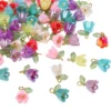 11 x 14 mm, 2–10 Stück, Acryl-Lilie des Tal-Blumenknospenperlen, plattiert mit farbigen losen Perlen, handgefertigte DIY-Schmuckherstellung