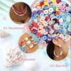 7200-teiliges Set aus Tonperlen für Armbänder, flaches, rundes Polymer-Ton-Perlen-Set, Polymer-Heishi-Perlen mit Charms für Teenager-Mädchen, Kunsthandwerk 4