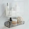 Wandmontiertes Badezimmerregal, Eckaufbewahrung, Eisen, Duschablaufkorb, Kosmetikregal, Shampoo-Halter, Badezimmer-Organizer, Wandregale 4