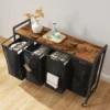 HOOBRO Rollender Wäschesortierer, 4 Abschnitte, Wäschekorb mit Rädern, 4 × 10,5 Gal (40 L), rollender Wäschekorb 5