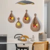 An der Wand montierter Gemüsekorb für Obst und verschiedene Korb, Aufbewahrungskorb aus natürlichem Korbgeflecht, Küchenaufbewahrung, Heimdekoration 3