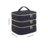 3-lagiger gesteppter Make-up-Taschen-Organizer mit großem Fassungsvermögen und Griffen – geeignet für Reisen und Zuhause 2