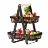 2-stufiger Obstkorb, Obstschalenhalter, Brotkorb, Gemüseständer, abnehmbarer Obsthalter für Obst, Gemüse, Snacks