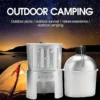 1 Set, Aluminium-Wasserkantinenbecher und Aufbewahrungstasche, tragbare Wasserflasche für Outdoor-Sport, Camping, Wandern, Reisen 4