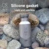 Keith Titan-Wasserflasche, Outdoor, Sport, Reisen, Camping, tragbar, auslaufsicher, mit Tasche, 400 ml / 550 ml / 700 ml Ti3032 2