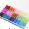 15 Farben schillernde Glasperlen 2/3/4mm Samen perlen Multi-Size-Spacer lose Reis perlen für Schmuck DIY Armband Halskette Ohrringe 2