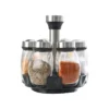 NEUE Einzelflasche Glasgefäß und Gewürzglas Set Rack Glas Gewürz Zucker Pfeffer Flaschen Salzstreuer Halter Küche Lagerregal