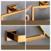 Spiegel Gold Badezimmer Zubehör Sets Wand Halterung Edelstahl Handtuch Bar Quadratischen Handtuch Ring Papier Halter Rose Gold Robe Haken 6