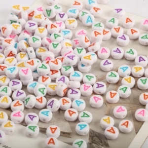 7x4mm Bunte Runde Alphabet Buchstaben Acryl Lose Spacer Perlen für Schmuck Machen Diy Armband Halskette Handgemachte Accessoires