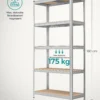 SONGMICS Standregal, 2er Set, Schwerlastregal, Kellerregal, Bücherregal, Lagerregal, 5 Ablagen, Küchenregal, Regal 6