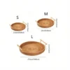 1 x gewebter Rattan-Aufbewahrungskorb mit Riemengriff, rundes Tablett für Brot, Snacks, Obst, Picknick – Heimorganisationskorb 2