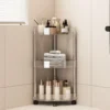 Modisches Regal, mehrschichtiges, transparentes Badezimmerregal, Waschbecken-Aufbewahrungswagen, leicht zu bewegende Ecken, platzsparendes Toilettenregal 4