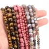 Glatte schwarze Achat-Naturstein-Tigerauge-Perlen für Schmuckherstellung, DIY-Armband, Halskette, lose Abstandshalter, runde Kristallperle, 4–10 mm 6