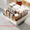 Neue Küche Lagerung Rack mit Rutsche Schienen Ausziehbare Küche Schublade Typ Ablage Gewürz Box Lagerung Regal Schränke Organizer 6