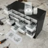 25-Schubladen-Teilwerkzeugkasten, an der Wand montierter Organizer-Schrank für Hardware-Schrauben, elektronische Komponenten, Aufbewahrungskoffer aus Kunststoff 3
