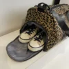 Modische Damen-Einkaufstasche mit Leopardenmuster, Reisetasche mit großem Fassungsvermögen, Weekender-Übernachtungstasche mit Schuhfach 5