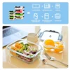 SAEIV 8-piece glass food storage set, 640ml leak-proof storage box, microwave and dishwasher safe, BPA-free, kitchen organizers 6