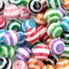 10 Teile/los AB Bunte Acryl 15mm Streifen Runde Lose Spacer Perlen für DIY Weihnachten Schmuck Armband Halskette Handwerk Zubehör