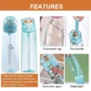 LUSQI 650 ml Luft aromatisierte Wasserflasche mit 9 Geschmacksringen, Sportwasserflasche, modischer Stroh-Kunststoffbecher 3