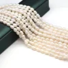 Natürliche weiße Zhuji Süßwasser perlen Perlen Ebene eine lose Reisform Perle für Schmuck machen DIY Frauen Halskette Armband Versorgung
