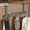 5/7 Haken Tür-Rückhaken, Metallmantel, Hut, Handtuchhalter, verstellbar, hinter der Tür, Kleiderbügel mit Saugnapf, beweglicher Halter, Tür hängen 6