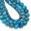 1 strang/lot Natürliche Stein Perlen Blau Apatit Stein Perlen Runde Lose Perlen Für Schmuck Machen DIY Halskette Armband zubehör