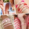 1 Satz/Box Ton Perlen Set Valentinstag Rosa Stil Für DIY Armband Herstellung Kit Perle Reis Perlen Armbänder, Halsketten, Schmuck Zubehör 3