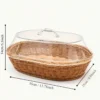 Eleganter Brotkorb mit Acrylabdeckung – langlebiges Obst- und Desserttablett für Küche, Picknick |   Stilvolle Heimdarstellung 4