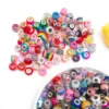 20/220 Stück bunte Harzperlen mit großem Loch, runde Perlen, lose Perlen für DIY-Armbänder, Halsketten und Schmuckherstellung 3