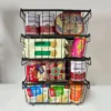 4er-Pack stapelbare Drahtkörbe, Mehrzweck-Obstkorb zur Aufbewahrung von Metallkörben für Speisekammer-Organizer und Aufbewahrung 5