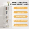 Mehrschichtiges Lagerregal, tragbarer Kleider-Organizer, Schrank, staubdicht, Kleiderschrank, Spielzeug, Aufbewahrungsschrank mit Vorhängen, Bücherregal 2