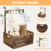 Holz Baby Dusche Lagerung Korb Baby Spielzeug Lagerung Kiste mit Griff Dekor Mehrzweck Geschenk Korb für Jungen Mädchen Neue Eltern 2