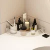 Modisches Regal, mehrschichtiges, transparentes Badezimmerregal, Waschbecken-Aufbewahrungswagen, leicht zu bewegende Ecken, platzsparendes Toilettenregal 5