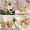 Handgemachter Pilz-Aufbewahrungskorb, ästhetisches Rattan, geflochtener Picknickkorb, niedliche Kinder-Geldbörse aus Korbgeflecht, Heimdekoration, Fotografie-Requisiten 6