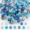 55 teile/los Bunte Acryl Zucker Sand/Riss/Streifen/Glänzend Perlen Gemischt Set Für Schmuck DIY Halskette Armband stift Zubehör 5