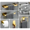 Kein Bohren, Handtuchhalter aus Edelstahl 304, Handtuchring, Papierhalter, Kleiderhaken, verspiegelt, Gold, Silber, Badezimmer-Zubehör-Sets 3