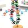 10 Teile/los AB Bunte Acryl 15mm Streifen Runde Lose Spacer Perlen für DIY Weihnachten Schmuck Armband Halskette Handwerk Zubehör 6