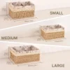 3-teiliges Aufbewahrungskorb-Set aus Rattan im Retro-Landhausstil – Stofffutter – stapelbarer Aufbewahrungskorb 2