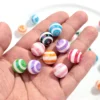 10 Teile/los AB Bunte Acryl 15mm Streifen Runde Lose Spacer Perlen für DIY Weihnachten Schmuck Armband Halskette Handwerk Zubehör 4