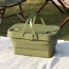 Picknick-Camping-Klappkorb für den Außenbereich, bequeme Reisen mit Deckel, großes Fassungsvermögen und multifunktionaler tragbarer Aufbewahrungskorb 5