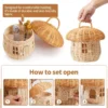 Handgemachter Pilz-Aufbewahrungskorb, ästhetisches Rattan, geflochtener Picknickkorb, niedliche Kinder-Geldbörse aus Korbgeflecht, Heimdekoration, Fotografie-Requisiten 5