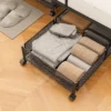 2 Stück großer Aufbewahrungskorb unter dem Bett, faltbar mit Rollen, geeignet für Spielzeug, Kleidung, Bücher, Kleinigkeiten, Aufbewahrung, Schwarz, Weiß 1