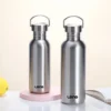 350–2000 ml Edelstahl-Wasserflasche, einwandig, großes Fassungsvermögen, große Mund-Vakuumflaschen mit Deckel, Radfahren, Trinkgeschirr, Sport 2