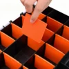 Aufbewahrungsbox für Hardware-Teile, Teile-Organizer mit herausnehmbaren Trennwänden, Klappdeckel zum Aufbewahren von Muttern, Bolzen, Schrauben, Nägeln, kleinen Hardware 6
