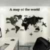 Nordic Stil 3D Weltkarte Wand Aufkleber Acryl Einfarbig Schlafzimmer Wand Mit Wohnzimmer Klassenzimmer Aufkleber Büro Dekoration 1