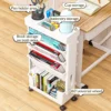 1 Stück 5-stufiges Bücherregal zur Aufbewahrung von Büchern, mehrschichtige Kapazität, drehbar, abnehmbarer Kunststoff, praktische Rollorganisation 2