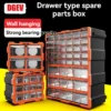 DGEV 2/4 Multi-Grid-Schubladen-Teilebox, Wandmontage, Schraubenklassifizierung, Komponentenbox, Aufbewahrungsbox für elektronische Komponenten, Werkzeugkasten