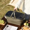Picknick-Camping-Klappkorb für den Außenbereich, bequeme Reisen mit Deckel, großes Fassungsvermögen und multifunktionaler tragbarer Aufbewahrungskorb 1